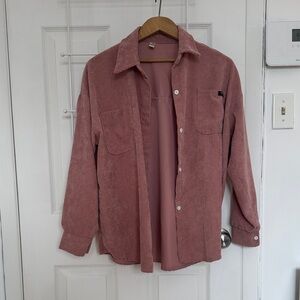 Women's Pink Corduroy Shirt Jacket